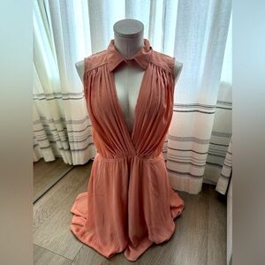 Pink collared mini dress